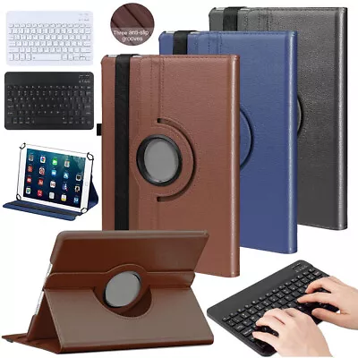 For Samsung Galaxy Tab A7 A8 A9 Plus S7 S8 S9 Tablet Keyboard Leather Case Mouse • £19.94