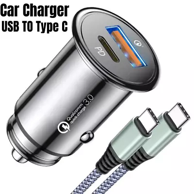 Fast Car Charger 2 Port USB + TYPE C Universal Socket Power Adapter Plug HD • £3.79