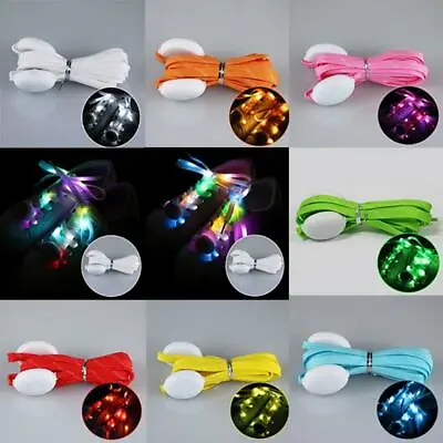 £5.06 • Buy LED Glow Shoelaces Night Luminous Glitter Shoe Laces Party Disco Club Cool RC744