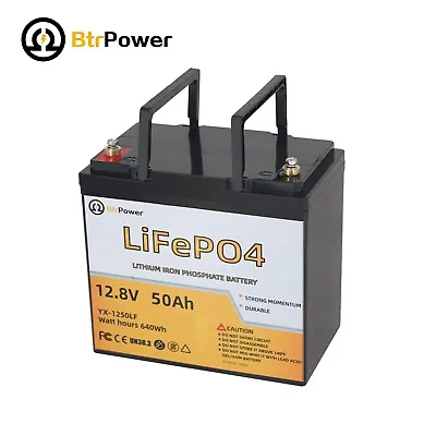 Marine Lithium Battery 12v 50Ah Solar Batteries For Lifepo4 Deep Cycle RV Boat • $119.99