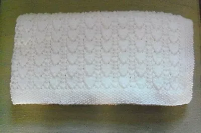£23.99 • Buy Superb Baby's Hand Knitted Pure White Shawl/blanket (new)
