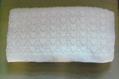 Superb Baby's Hand Knitted Pure White Shawl/blanket (new) • £21.99
