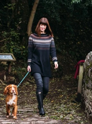 £125 • Buy BNWT Eribe CAIRNGORM SWEATER DRESS Fairisle 100% Merino Wool BLACKBIRD RRP £210