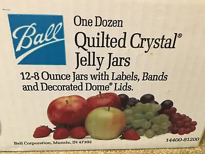 Ten (10) Quilted Crystal Jelly Mason Jars 8 Ounces - New • $20