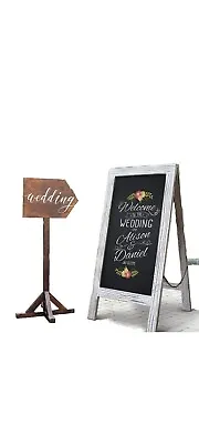 DIPAMKAR - Large Vintage Wooden A-Board Pavement Sign Chalk Board Sandwich Board • £25.90