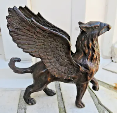 Cast Metal Iron Griffon Griffin Gryphon Figurine - Eagle Lion Cross • £42.75