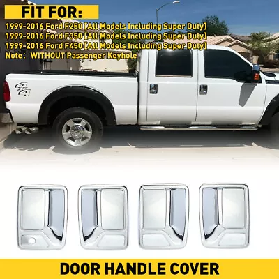 Chrome Door Handle Covers For Ford F-250 F-350 F-450 Super Duty 4Doors 1999-2016 • $24.99