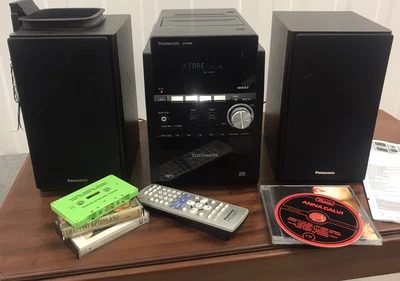 £75 • Buy Panasonic SA-PM54 -5 X CD -Tape Deck And Radio Mini Hi-fi System Complete+Remote