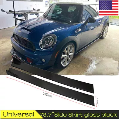 For Mini Cooper S R56 F56 F54 78.7  Side Skirts Extension Splitter Glossy Black • $49.98