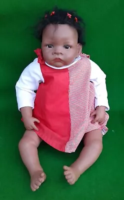 Waltraud Hanl Anatomically Correct New Born African Baby Girl Doll. • £39.99