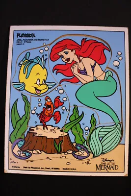 Little Mermaid ArielFlounderSebastian Puzzle Playskool Disney 8 Piece 238-01  • $15