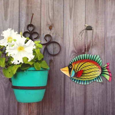 Tropical Fish Metal Wall Art Decor For Wrought Iron Hanging Ocean • £11.28