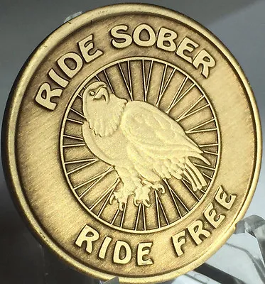 Ride Sober Ride Free Serenity Prayer Bronze Recovery Medallion Coin Chip AA NA • $6.99