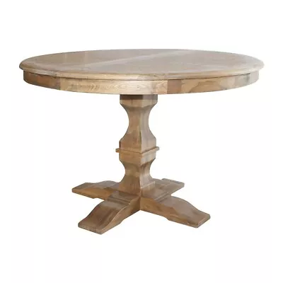 French Provincial OAK Extendable Round Pedestal Dining Table Natural Oak • $2409