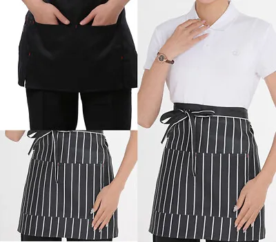 Waitress Waiter Server Waist Apron W/Pockets Cooking Kitchen Chef Busboy Uniform • $9.59