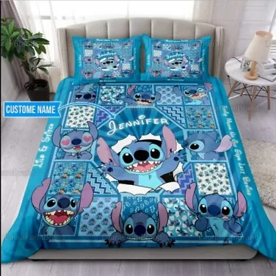 Personalized Cute Stitch Cracking Lilo And Stitch 3D Bedding Set Us Size • $89.99