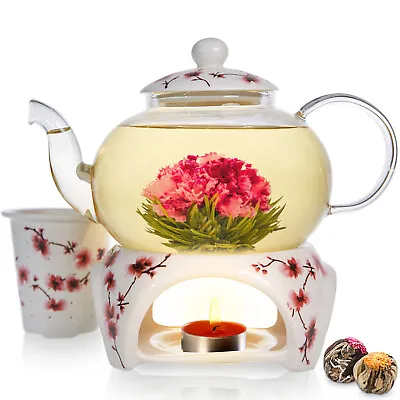 Teabloom Cherry Blossom Tea Set With Infuser And Tea Warmer • $39.95