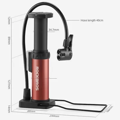 ROCKBROS High Pressure Bike Pump Bicycle Air Inflator MTB Foot Pump Portable • $16.99