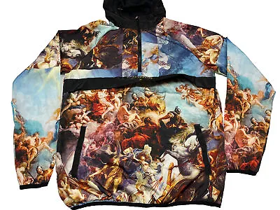 Reason Italy Renaissance Print 1/4 Zip Windbreaker Pullover Jacket Men's L • $19.99