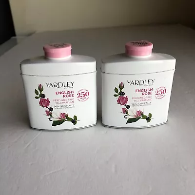 2 Yardley London ENGLISH ROSE Perfumed Talcum Powder 1.7 Oz Ea Talc New • £17.37