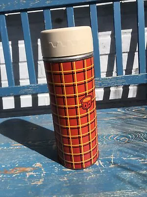 Vintage Red Plaid Thermos Bottle Quart Size Vacuum Bottle • $9.99