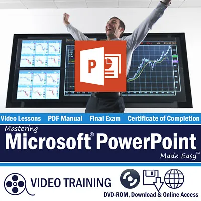 Learn Microsoft POWERPOINT 2019 & 365 Training Tutorial DVD-ROM Course • $25