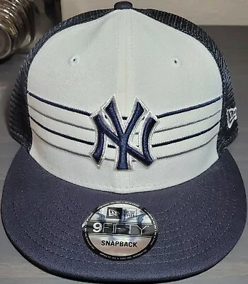 New York Yankees Vintage Stripe New Era 9FIFTY Mesh Back Hat OFSM NEW Jeter Ruth • $29.99