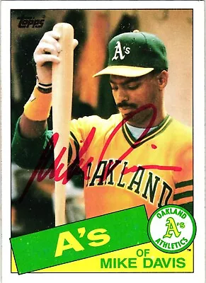 Mike Davis #778 Signed 1985 Topps MLB Baseball AUTO Card A's • $8.99