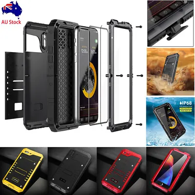 Waterproof Metal Aluminum Heavy Duty Case Cover For IPhone XR XS X 6s 6 8 7 Plus • $28.99