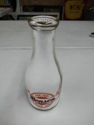 Vintage Monson Milk Co. Springfield Mass. One Quart Milk Bottle • $24.95