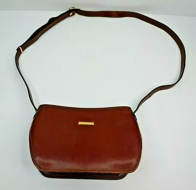 Oroton Crossbody Brown Cowhide Leather Hand Bag Strap Lined Broken Zip Vintage • $32.99