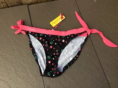 New Katie Price(panache Made) Hipster Tie Side Bikini Bottom Blk/pink 14/16 Uk • £3.99