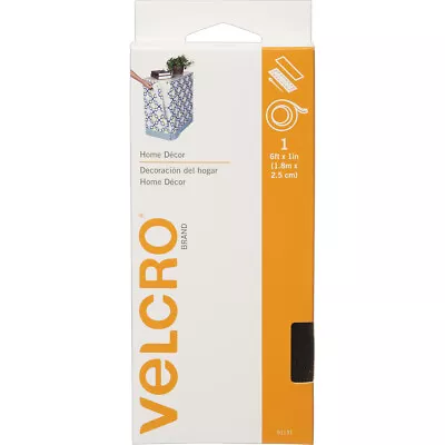 VELCRO(R) Brand Home Decor Sew-On & Sticky Back Tape 1 X6' Black • $16.01