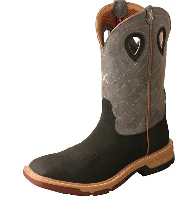 Twisted X Men's  Tech X Alloy Square Toe  Western Boot –Charcoal &Gray MXBA002 • $194.99
