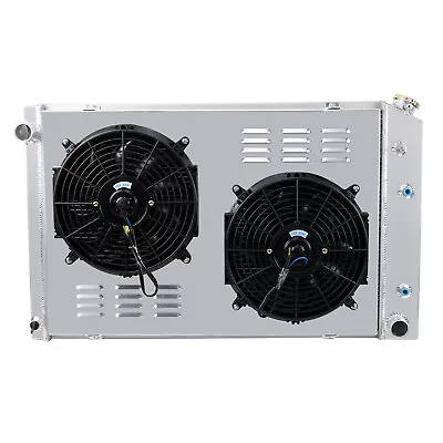 4 Row Radiator Shroud Fan For 1973-87 85 CHEVY C10 C20 C30 K10 K20 K30 Pickup V8 • $209