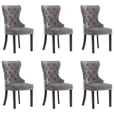 $1316.99 • Buy Dining Chairs 6 Pcs Grey Velvet VidaXL
