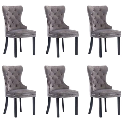 $1316.99 • Buy Dining Chairs 6 Pcs Grey Velvet VidaXL