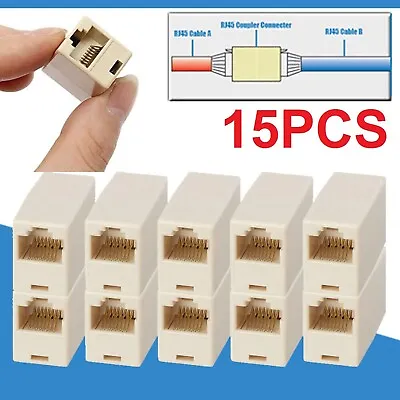 RJ45 Coupler Cat5e Cat6 Ethernet Cable Extender Joiner LAN Adapter Connector AU • $12.49