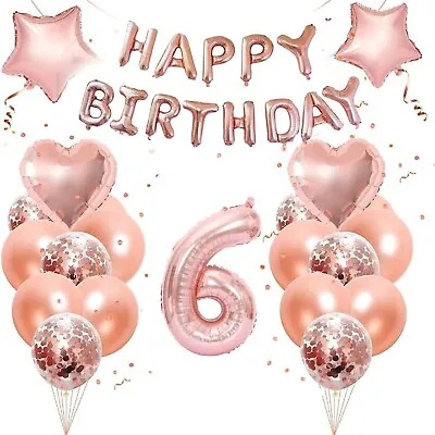 Happy Birthday Balloons 18th 25th 55th Party Rose Gold Theme DECORATION BALOONS • £1.45