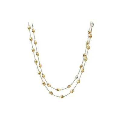 Marco Bicego Siviglia Yellow Gold Bead And Diamond Station Necklace CB1875 B YW • $7040