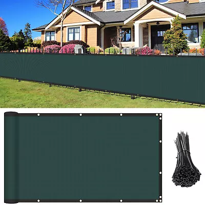 4/5/6/8 Ft Fence Screen Privacy Windscreen Garden Yard Mesh Shade Cover Green • $38.24