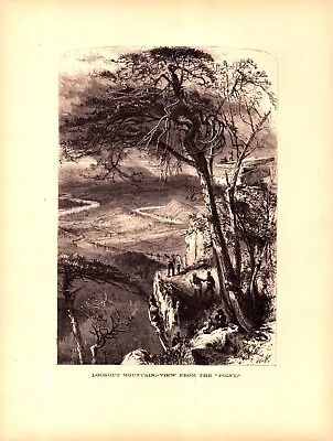 LOOKOUT MOUNTAIN-VIEW FROM THE POINT Original Antique Engraving 1872 • $21