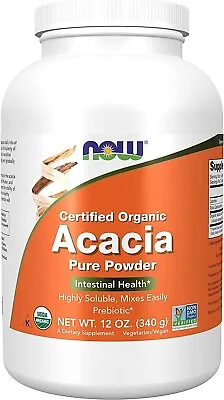 NOW Foods Organic Acacia 12oz Pure Powder (340g) Prebiotic Intestinal Health • £24