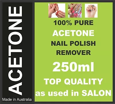 ACETONE 100% PURE NAIL POLISH REMOVER PAINT/GEL/ACRYLIC REMOVER 250mlOZ Stock • $17.99