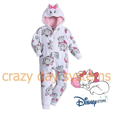 Disney Store Marie Costume Sleepwear Girls Pajamas Aristocats Hood Size 2T  PJs • $35.99