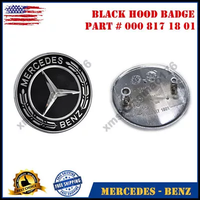 New Mercedes-Benz Hood Emblem Laurel Wreath Flat Logo GT CLA SLK CLS SL CLS S • $23.91