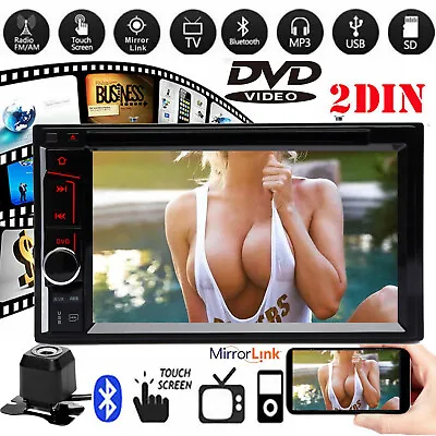 6.2  2DIN Car Stereo DVD Player Radio Mirror Link For GPS Navi Rearview Camera • $90.60