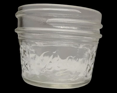 $15 • Buy 4 Vintage BALL QUILTED CRYSTAL  JELLY JARS 4oz Retro 70's Mason Jars Farmhouse