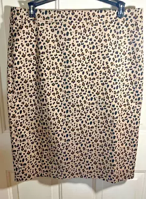 J Crew Leopard Print Stretch Cotton N0 . 2 Pencil Skirt Size 10 • $12.99