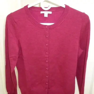 Banana Republic Merino Wool Cardigan Sweater Button Up Medium - Red • $15.95